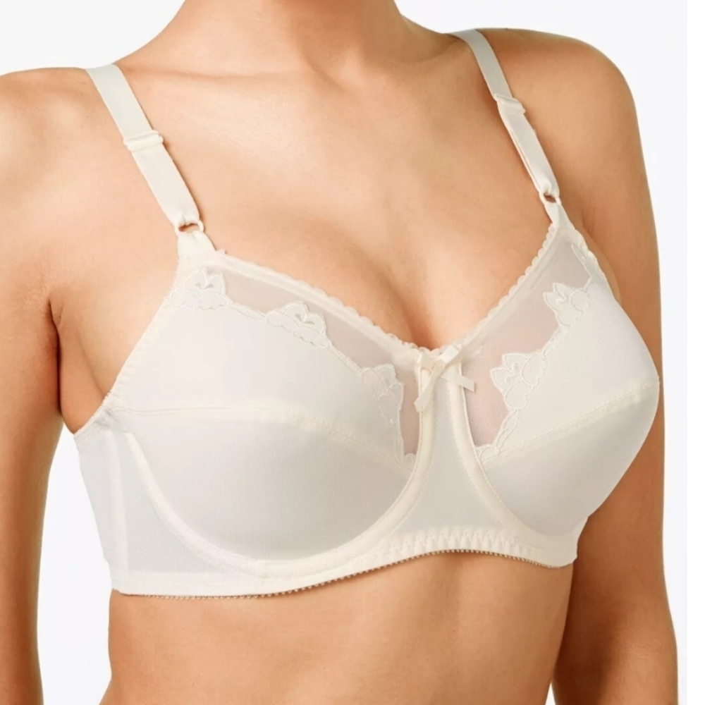 Bali 0180 Flower Classic Support Full Coverage Unlined Underwire Bra, Sz 36DDD